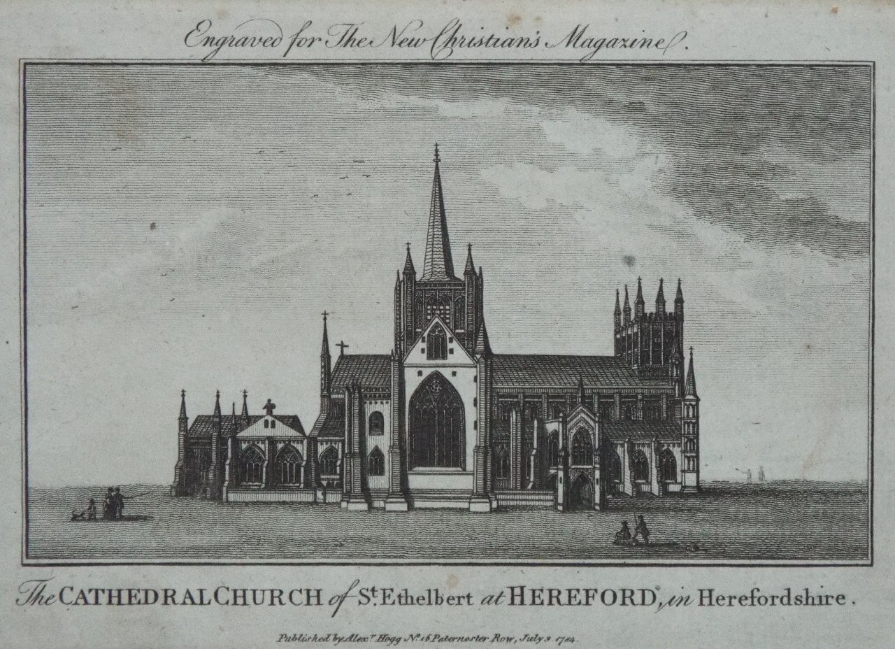 Print - The Cathedral Church of St. Ethelbert at Hereford, in Herefordshire.